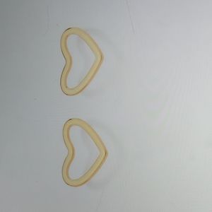 Gold hollow heart stud earrings